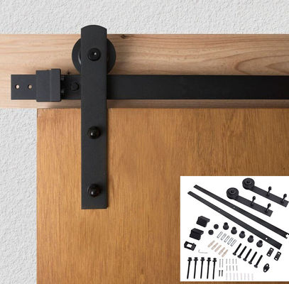 I Shape Black Barn Door Hardware Track Kit สำหรับประตูเดียว