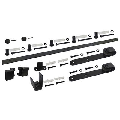 Mini Bent Plate Barn Door Roller ชุดประตูบานเลื่อน Black