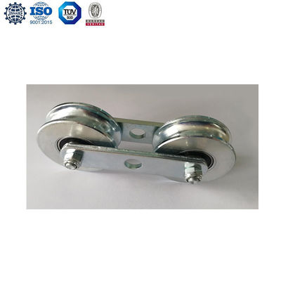 ISO9001 ชุบสังกะสีกล้วย Cableway Roller Trolley Pulley พร้อมโซ่สำหรับ Banana Farm
