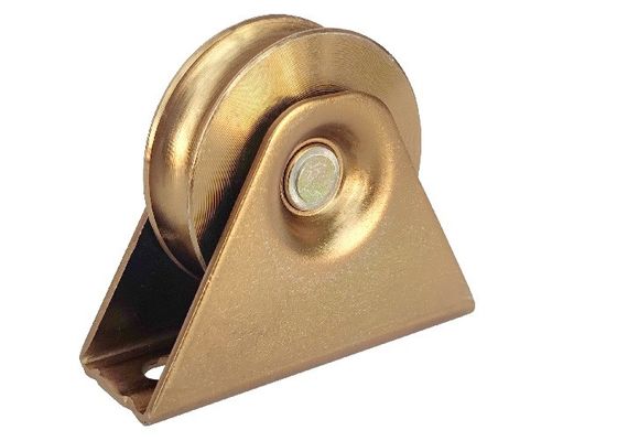 98mm 4 '' Heavy Duty Driveway Gate Wheels V Groove Iron สังกะสี