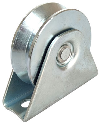 98mm 4 '' Heavy Duty Driveway Gate Wheels V Groove Iron สังกะสี