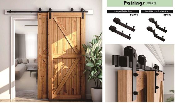 11 Ft 10 Ft Splicing Double Barn Door Hardware สำหรับตู้แขวนประตูระบบติดตาม 3 Meters