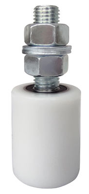 ลูกกลิ้งคู่มือประตูบานเลื่อนสีดำขนาด 50 มม. 3 &quot;6&quot; Pvc Plastic Nylon Bearing