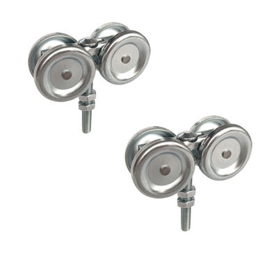 M12 Bolt แขวนลูกกลิ้งประตูและติดตามภายใน Barn Door Roller Kit ฮาร์ดแวร์กล่อง Rail