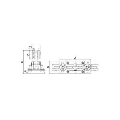 Telescopic Wood Small Cantilever Gate Kit รถ 3 ล้อ 80x80 Track 68mm