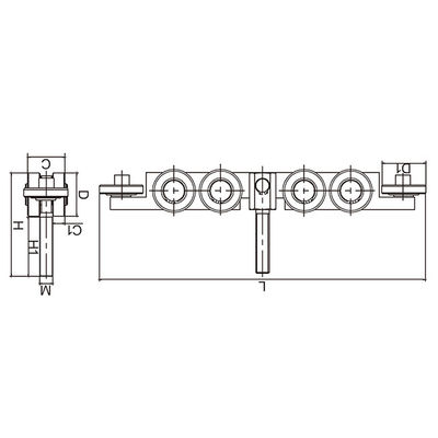 ภายในรถบรรทุกแขวนประตูลูกกลิ้ง 10 ล้อ Cantilever Gates Guide Wheels JNK