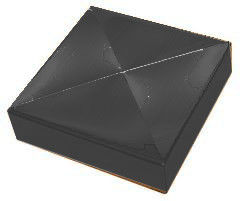 เหล็กดัด 3 นิ้วสแควร์รั้วโลหะโพสต์ Caps 1-3/8 &quot;Black Gold Metal Triangle