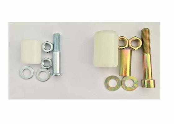 ล้อเลื่อนไนล่อนพลาสติกสีขาวและดำพร้อมโบลท์ 40x250mm