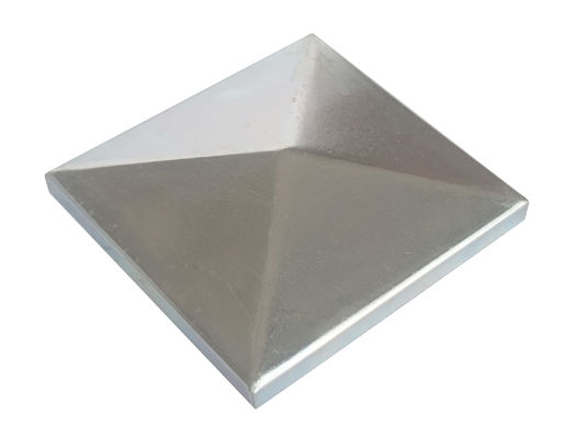 40x40 3 5/8 X 3 5/8 2 X 2 ฝาโพสต์รั้วเหล็กเคลือบสังกะสีสีขาว Pyramid Coverall