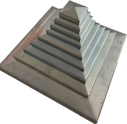 40x40 3 5/8 X 3 5/8 2 X 2 ฝาโพสต์รั้วเหล็กเคลือบสังกะสีสีขาว Pyramid Coverall