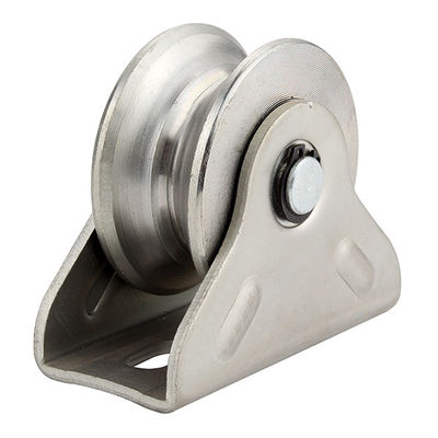 ล้อประตูบานเลื่อนสแตนเลส 4 &quot;101.6 มม. U และ V Groove Double Bearings