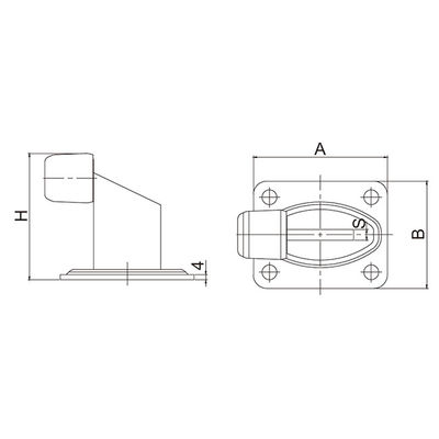 35mm High Center Driveway Gate Stopper Plate ด้านล่างประตูบานเลื่อน Stop