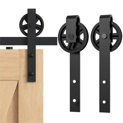 5.5ft 48 นิ้ว Bypass Spoke Wheel Barn ฮาร์ดแวร์ประตูโรงรถ Closet Carbon Steel Flat Track