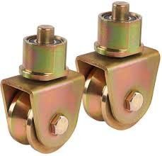 ล้อประตูบานเลื่อนแบบพับได้ Heavy Duty Rolling Gate Wheels Track Bearing Gold Silvery Black