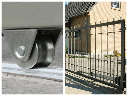 ล้อประตูบานเลื่อนแบบพับได้ Heavy Duty Rolling Gate Wheels Track Bearing Gold Silvery Black