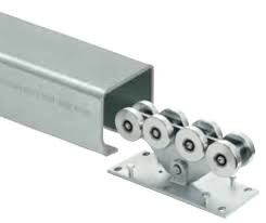 ประตูบานเลื่อนแบบ Heavy Duty เหล็กโลหะ Multi Wheel Pulley Door Silver 920KG