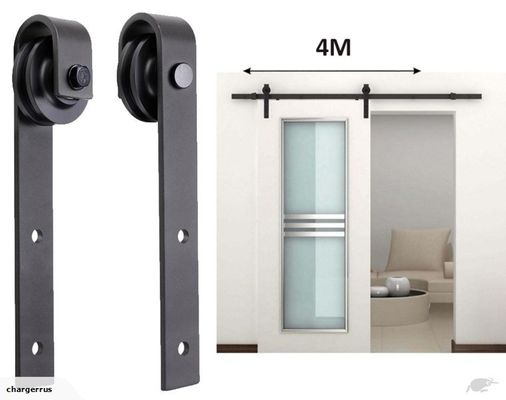 Jinnaike ประตูไม้ภายใน Black Diamond Iron Powder Coated Silde Gate Hardwares