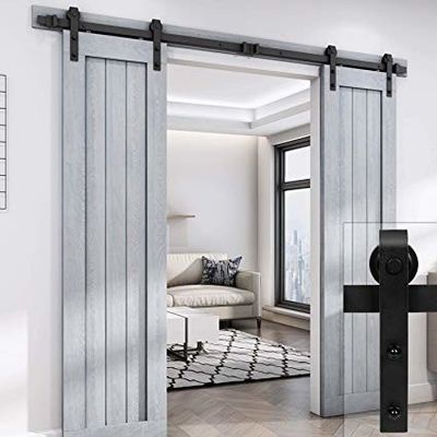 Jinnaike ประตูไม้ภายใน Black Diamond Iron Powder Coated Silde Gate Hardwares