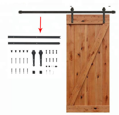 Jinnaike ประตูไม้ภายใน Black Diamond Iron Powder Coated Silde Gate Hardwares