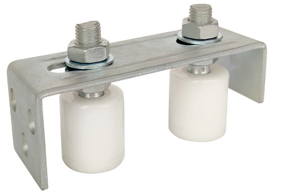 ลูกกลิ้งคู่รางเลื่อนประตูวงเล็บ L ด้านหลังโพสต์ Universal Heavy Duty ปรับได้ 64mm