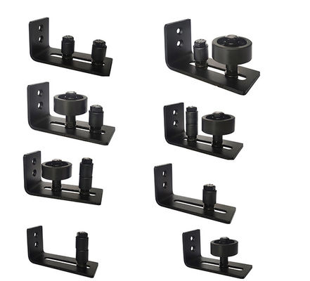 8 In 1 Barn Door Hardware ลูกกลิ้งล่าง ตัวกั้นชั้นปรับระดับได้ ตัวยึดติดผนัง