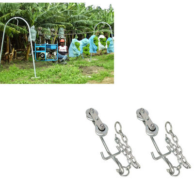 Metal Banana Cableway Roller เงินสังกะสีพร้อมโซ่