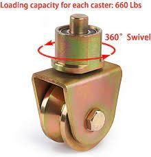 Solid Roller 2 นิ้ว V Groove Rollers สำหรับรถเข็น 50 - 160mm