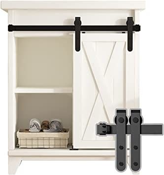 ตู้บานคู่ Mini Barn Door Hardware Kit 8ft 10ft Black