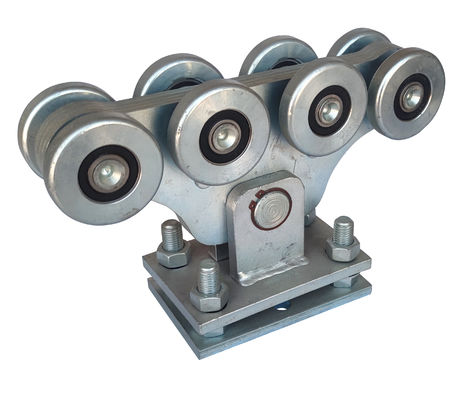 8 Roller Medium Cantilever Gate Wheel ปรับได้ 68mm White Zinc