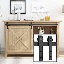 6-Foot Super Mini เคลือบผงสีดำ Barn Door Hardware Kits