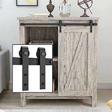 6-Foot Super Mini เคลือบผงสีดำ Barn Door Hardware Kits