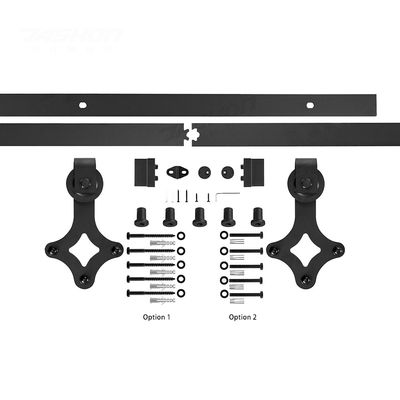 ฮาร์ดแวร์ประตูโกดังเหล็กหมุนสีดำ One Piece Wall Mounting