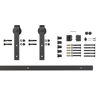 ฮาร์ดแวร์ประตูโกดังเหล็กหมุนสีดำ One Piece Wall Mounting