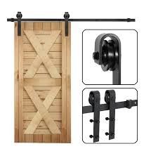 ฮาร์ดแวร์ประตูยุ้งข้าว J Shape คลาสสิก 6.6 Ft Black Carbon Steel